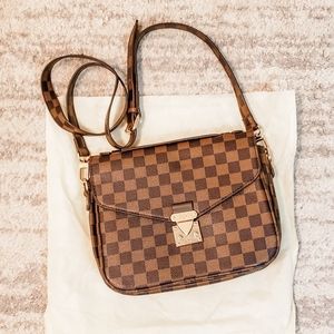 Brown Logo Crossbody Purse